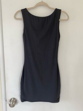 Princess Polly Sleek Dress Black Mini Backless Bodycon High Neck size 2